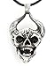 Trilogy Jewelry Pewter Horned Demon Head with Inverted Pentagram Pendant on Leather Necklace