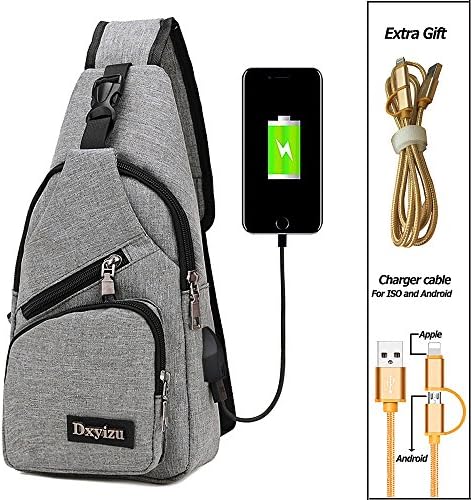 Shoulder Backpack, Smart Sling Bag with USB Charging Port Chest Bags Daypack For Shopping Hiking,Short Trip,School Attendance
