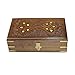 Handcrafted Decorative Wooden Jewelry Box Treasure Chest Lock Box Keepsake Box Watch Box Floral Brass Inlay 8 x 5 Inches Unique Birthday Anniversary Housewarming Gift Ideas For Her Girls