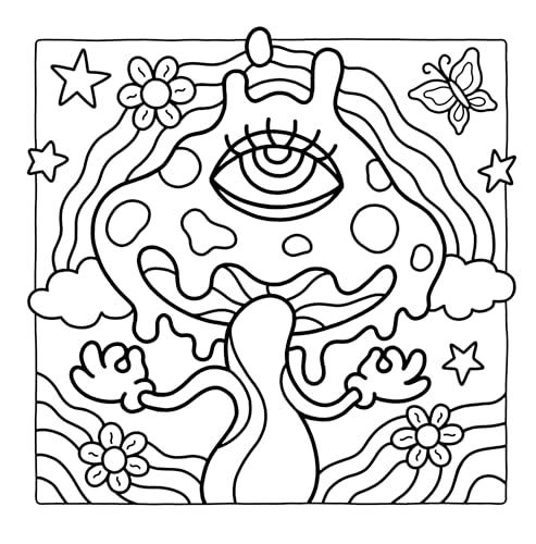 Trippy & Groovy: Psychedelic Coloring Book for Adults Featuring Mushrooms, Aliens, Magic Worlds and Illusions for Relaxation Trippy & Groovy: Psychedelic Coloring Book for Adults Featuring Mushrooms, Aliens, Magic Worlds and Illusions for Relaxation Paperback Spiral-bound