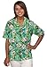 Benny's Womens Floral Hibiscus and Palm Leaves Hawaiian Shirt