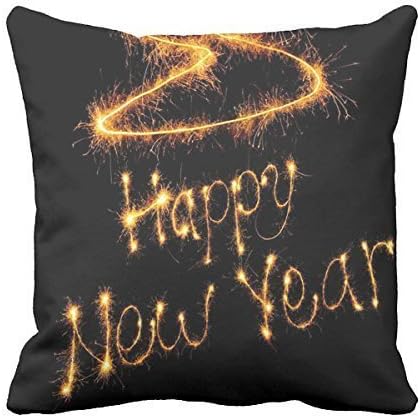 Christmas present WestLife Home DecorSquare Throw pillow cover case Cushion Cover Pillow Happy New Year fireworks 18x18inchx 18x18inch