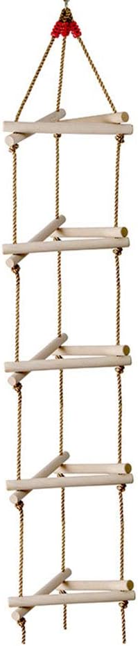 Kids Triangular Climbing Rope Ladder, 5 Steps Wooden Climbing Ladder Garden Toy, Easy to Install, for Outdoor/Children/Indoor