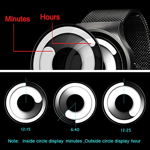 SINOBI Business Watches Men Fashion Original Design Watch Men Steel Mesh Men's Watch Clock Relogio Masculino Creative Wristwatch (S9659G05-Black/White)