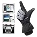 Women Waterproof Windproof Ski Gloves, 3M Thinsulate Snowboard Snowmobile Glove,Black,Large