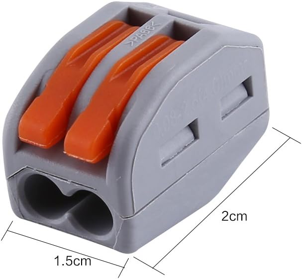 20Pcs 2/3/5 Way Spring Terminal Block Reusable Electric Cable Wire Connector (2 ways): Home Improvement