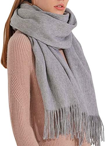 Woiloe Soft Cashmere Scarf, Pashmina Wrap Shawl Large Winter Warm Solid Colors Cashmere Scarfs for Women and Man
