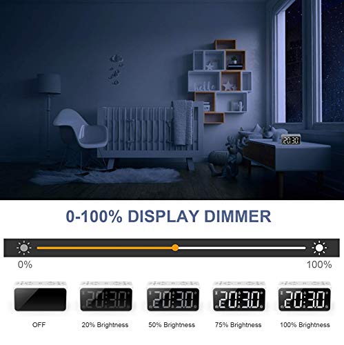 AUROULA Bedside Alarm Clock for Kids, Adults and Heavy Sleepers with Night Light, Sleep Aid, Large Display Time / Snooze / FM Radio / 7 Natural Sounds, 2 Alarms, and Easy Travel Settings
