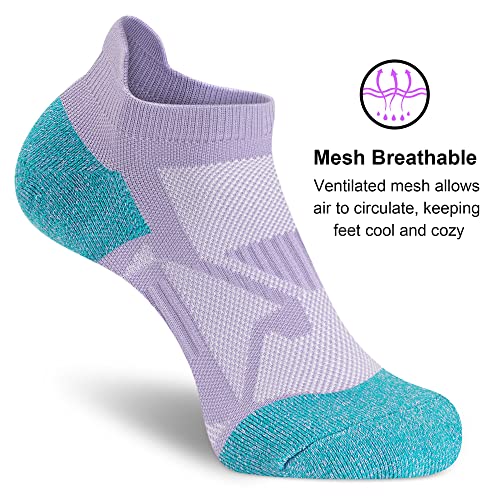 cuangya Ankle Socks Women Running No Show Compression Socks Low Cut Athletic Cushioned 5-Pairs