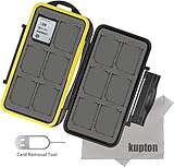 Kupton Memory Card Case Water-resistance Shockproof Carrying Bag Box for 12 Piece SDHC/SDXC Card/MicroSD Card SD Card Superfine Fiber Cloth