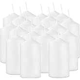 YOROXRG 2"x4" High White Pillar Candles, Set of 20 Unscented. Bulk Buy. Ideal for Halloween, Wedding, Emergency Lanterns, Household, Wedding and Home Décor Candlesticks