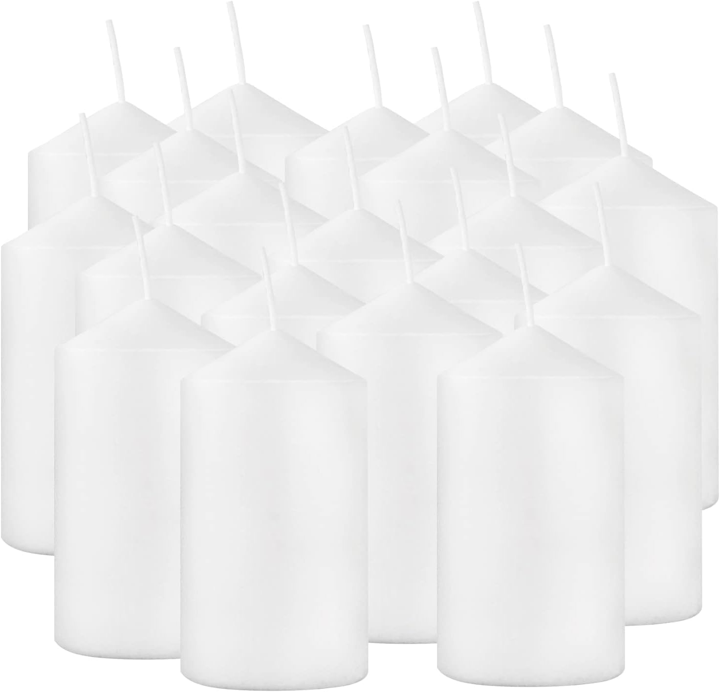 Photo 1 of YOROXRG 2"x4" High White Pillar Candles, Set of 20, Unscented. Bulk Buy. Ideal for Wedding, Emergency Lanterns, Spa, Aromatherapy, Party
