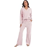Rose&Freckle Lounge Sets for Women Long Sleeve Tops and Long Pants Soft Comfy Pajamas Set 2 Piece Outfits