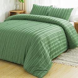 Andency Green Full Comforter Set, 3 Pieces Boho