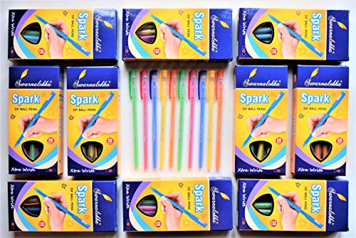 Swarnalekha® 200 Blue SPARK Use & Throw Ballpoint Pen Direct Fill Blue ink Throw Away Xtra Write DF Ball Pens Set (Pack of 200 Pen)