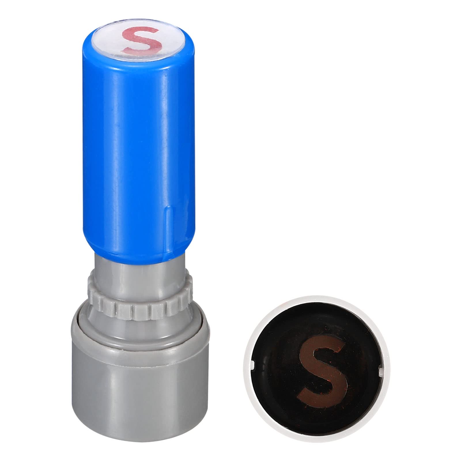 PATIKIL Letter Stamps Self Inking, Character S 7mm Alphabet Teacher Stamp Initial Stamp Mini Ink Stamp for Class Notebook Scrapbooking DIY Craft, Blue Shell