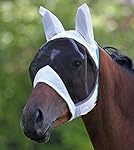 Shires Fine Mesh Fly Mask With Ears, White - Pony