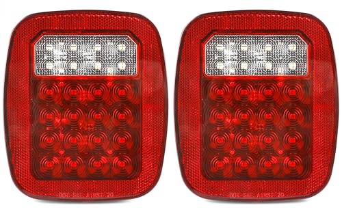 MAXXHAUL 80685 Universal-Rücklicht für LKW, Anhänger, Boot, Jeep, SUV, RV, Vans, Flachbett, quadratisch, 12 V, 38 LEDs, 2 Stück