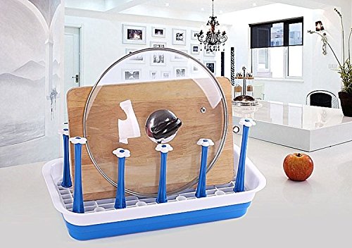 Vivian Bottle Drying Rack Mug Organizer Holder Cup Drying Rack Kitchen Accessories for 10 PCS Bottles Cups (Blue)