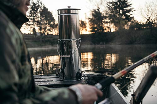 KAISER COMPANY '30' Hochwertiger Räuchertonne aus Edelstahl - Holzfeuerung I Geeignet für Fische I Tragbarer Smoker 53-90cm I Passen bequem 4kg Fleisch I mit Zubehör I Nicht ROSTEND – Bild 5