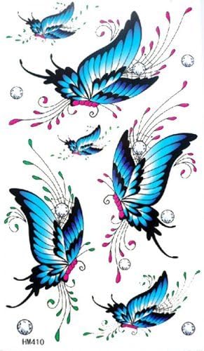 Watertight tattoo stickers sexy blue butterfly - Image 3