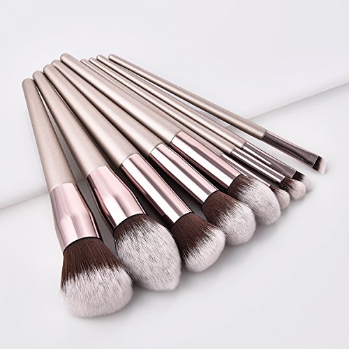 BBL 9PCs Professional Makeup Brush Set, Premium Cosmetic Brushes for Foundation Powder Concealers Eye Shadows Eyebrow with Cruelty-Free Synthetic Fiber Bristles and Wooden Handle, Champagne 5 BBL 9PCs Professional Makeup Brush Set, Premium Cosmetic Brushes for Foundation Powder Concealers Eye Shadows Eyebrow with Cruelty-Free Synthetic Fiber Bristles and Wooden Handle, Champagne