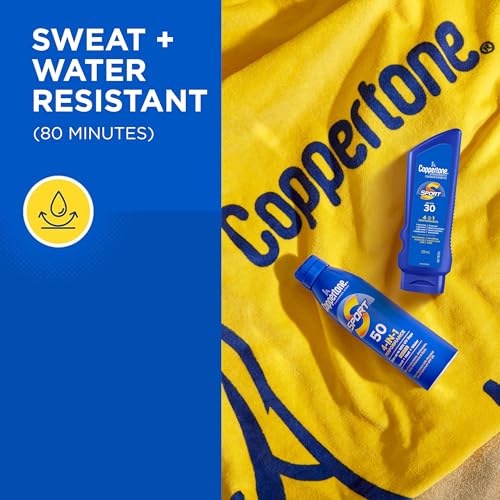 COPPERTONE SPORT SUNSCREEN SPF 15 LOTION, WATER RESISTANT SUNSCREEN, BODY SUNSCREEN LOTION, 7 FL OZ