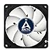 ARCTIC F8 - 80 mm Standard Case Fan, very quite motor, Computer, Push- or Pull Configuration, Fan Speed: 2000 RPM - Black/White