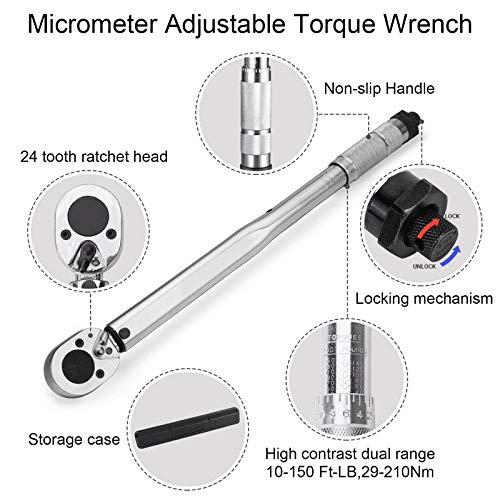 1/2" Drive Click Torque Wrench (10150 FtLB,28210Nm) Micrometer