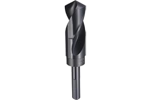 HARFINGTON 1-1/8" Drill Bit 1/2" Reduced Shank 3-Flat 4241 High Speed Steel Nitriding Black 118° Standard Point for Plastic W