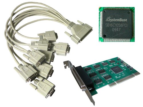 KALEA-INFORMATIQUE RS232 serial controller card on PCI slot 8 COM DB9 outputs with SYSTEMBASE SBC16C1058PCI chipset - DOS LINUX WINDOWS