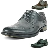 alpine swiss Zurich Men's Wing Tip Oxfords Two Tone Brogue Medallion Dress Shoes