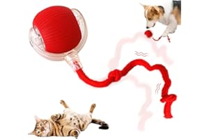 Teamoda Interactive Rolling Dog Ball, 2026 New Cat Toys for Indoor Cats, 360 Smart Automatic Electric Dog Ball Toy, Fast Rolling Toy for Dogs and Cats (Red)