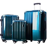 Merax Dreamy ABS+PC 3 Piece Expandable Luggage Set with TSA Lock (Blue)