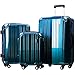 Merax Dreamy ABS+PC 3 Piece Expandable Luggage Set with TSA Lock (Blue)