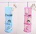 OrangeTag Hanging Mesh Space Saver Bags Organizer 3 Compartments Toy Storage Basket for Kids Room organization mesh hanging bag 2 Pcs Set , Random Colors