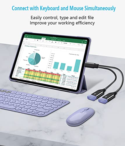 USB C Male to Dual USB Female Adapter USB Type C to Dual USB Splitter USB C to Double USB 2.0 Adapter Dual USB OTG Adapter for MacBook, iPad Pro/iPad Air 4/Mini6, Samsung Tabs S8 Ultra, Surface