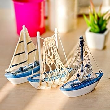 Teabelle Holz Segelboot Modellschiff Nautisches Maritim Zimmer Tisch Dekoration Ornament Geschenk 13cm
