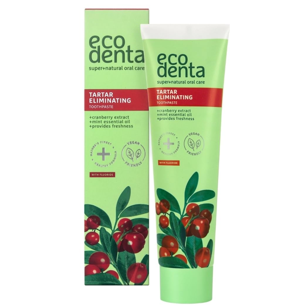 ECODENTA Refreshing Anti-Plaque Toothpaste with Cranberry Extract and Kalident, 100 ml