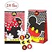 MALLMALL6 24Pcs Mouse Candy Treat Bags Party Favor Paper Bags Birthday Party Goodie Bags Mouse Themed Party Dessert Bags with Mousey Stickers for Kids