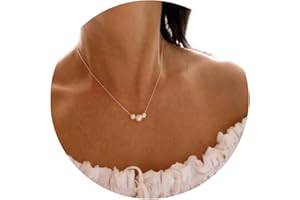 MKALAN Pearl Necklaces for Women,14K Real Gold Plated Dainty Cute Pearl Necklace for Women Handmade Pearl Chain Necklace Everyday Jewelry Gift