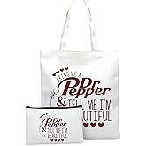 Large Capacity Dr Pepper Baggage Funny Canvas Bag - Durable Canvas,Trendy Simple Style,Printed Design, Perfect for Party, Travelling,Shopping,Washable,Foldable,Cosmetic Pouch,Holiday Gift