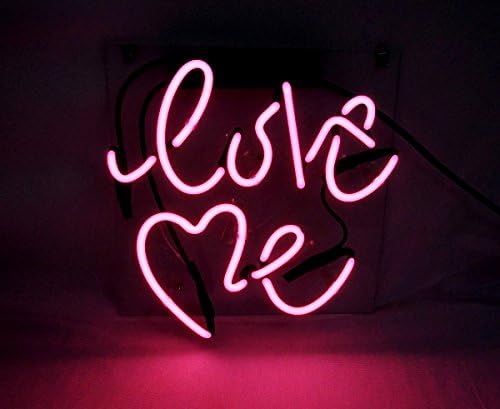 Love Me Neon Sign 9" x 9" Cool Neon Signs for Bedroom Pub Hotel Beach Recreational Game Room Beer Decorations