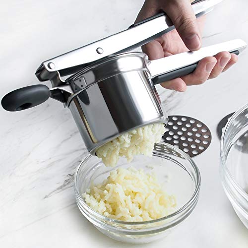 Stainless Steel Potato Ricer with 3 Interchangeable Fineness Discs