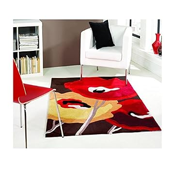 Amazon De Flairs Infinite Mod Art Mohnblume Choc Orange Teppich