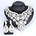 Women Bridal Rhinestone Crystal Statement Necklace Earring Wedding Dress Jewelry Sets