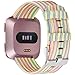 Maledan Compatible with Fitbit Versa Bands for Women Men, Large, Rainbow Pattern