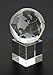 Crystal World Globe On Crystal Display Stand Base - 3.75 Inch