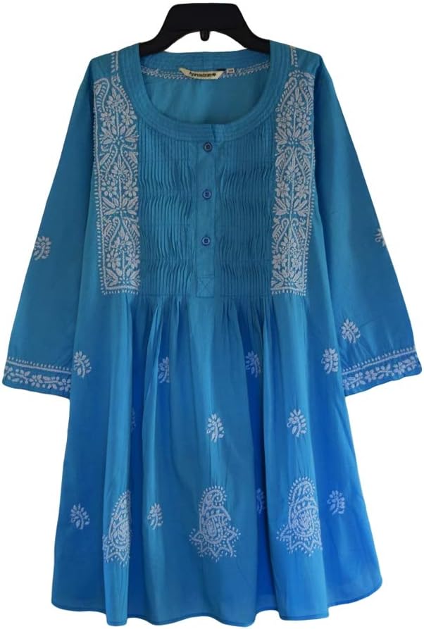 Pure Cotton Hand Embroidered Tunic, Top, Kurti, Blouse