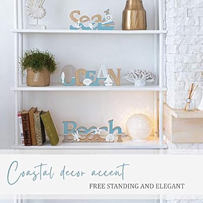 TideAndTales Coastal Decor Set of 3 Wooden Beach Signs: Beach, Ocean and Sea - Beach Decor for Beach House or Office… 51JeFz1IkOL